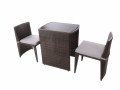 3 adet kahve sapce tasarruflu rattan set