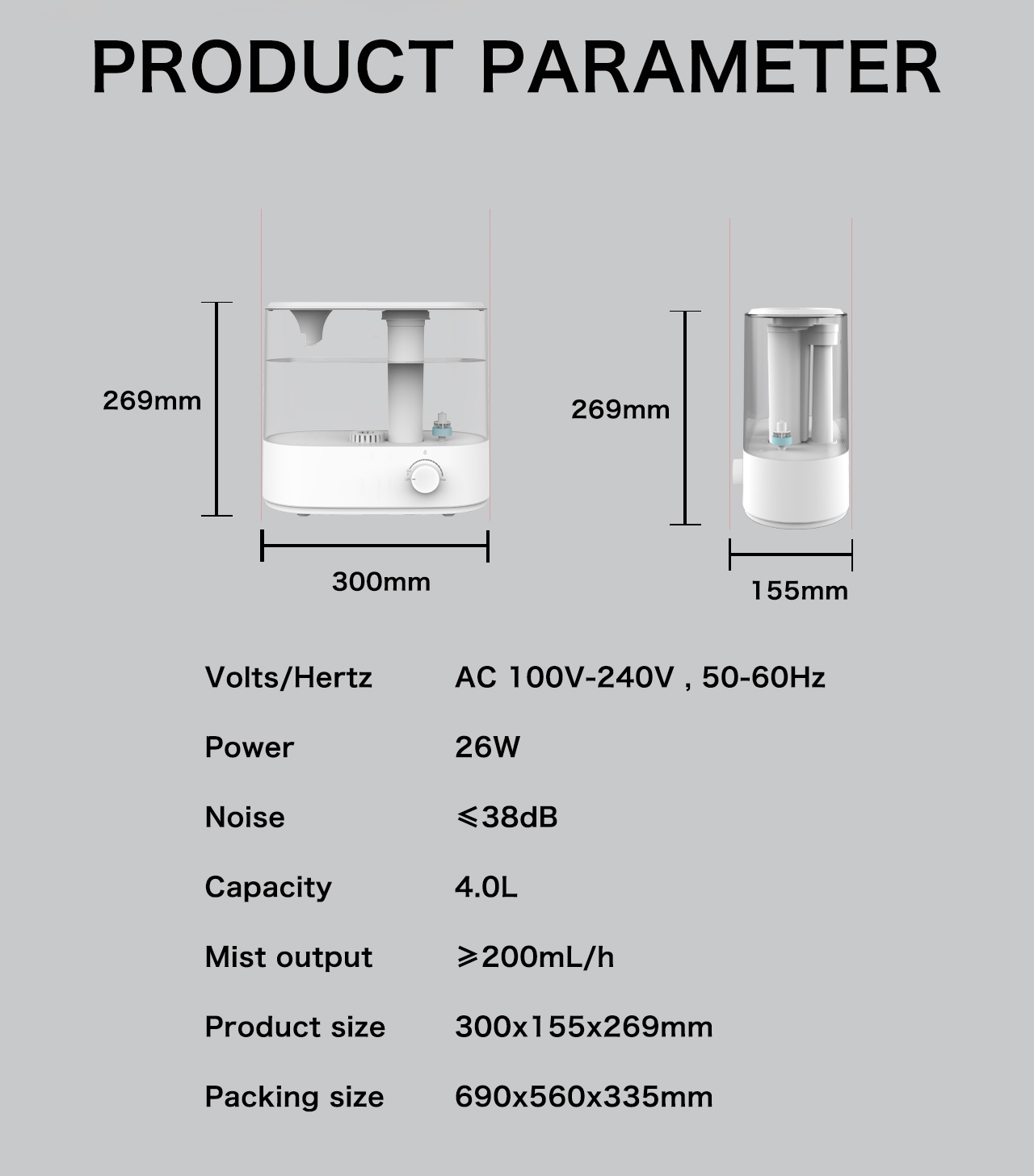 HTJ-2258A humidifier specification HTJ-2258A humidifier specification