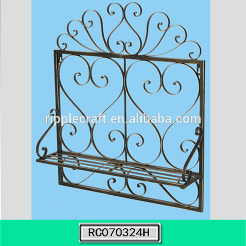 Beautiful Scrolled Wrought Iron Shower Shelf Wall Mounted