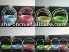 wicker baskets with long handle for packing gifts