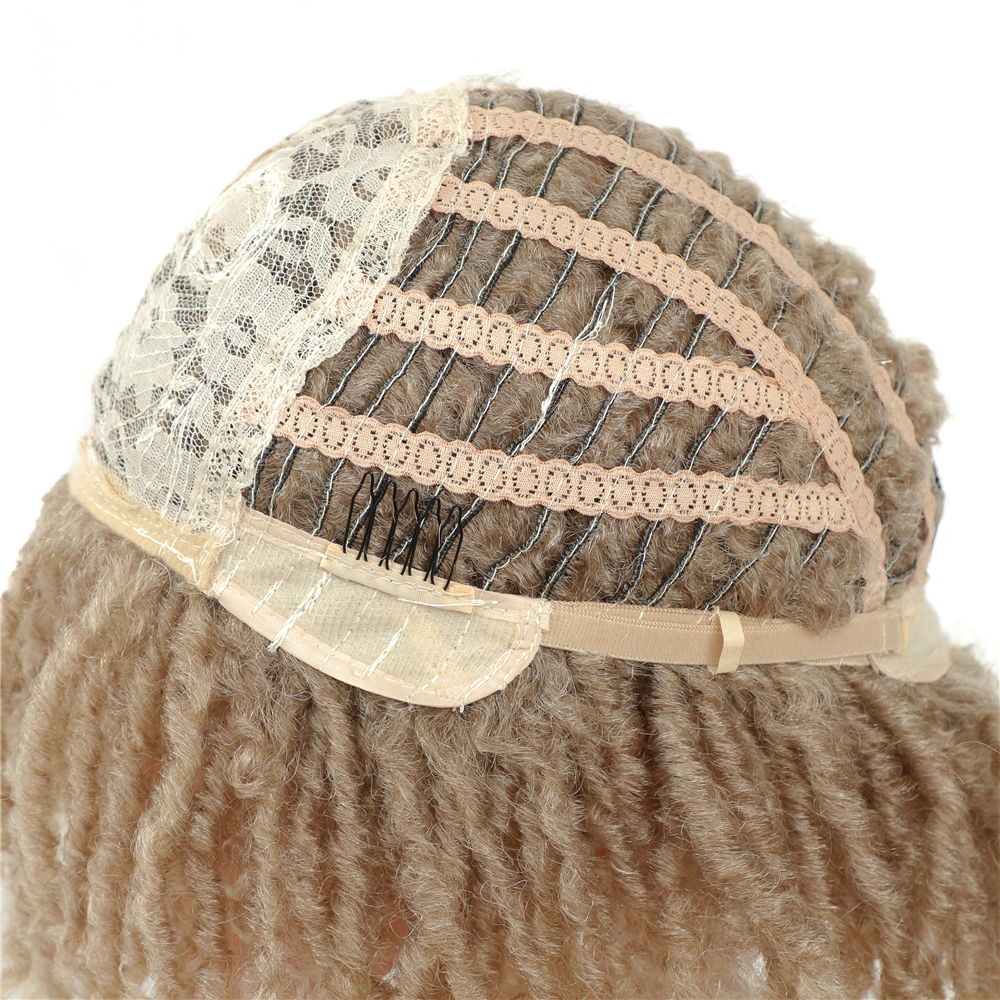 Soft Short Synthetic Wigs For Black Women 14 inch High Temperature Fiber Dreadlock Ombre Burg Crochet Twist Hair