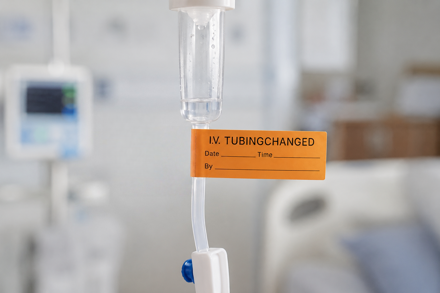 etiqueta de tubo iv iv tubing label