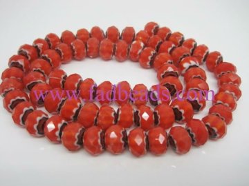 Red millefiori crystal beads