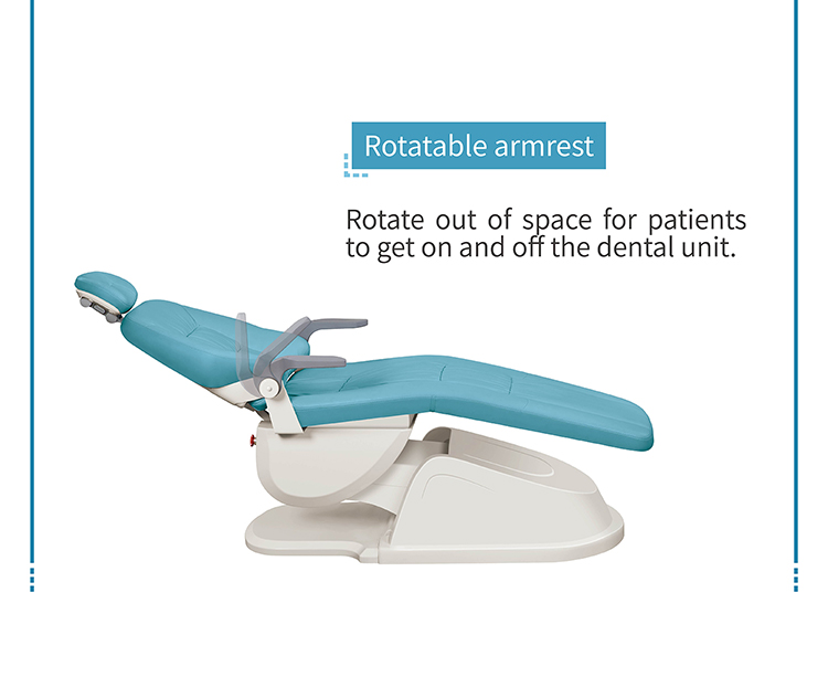 Top-mount Dental Chair with Rotatable 90 Spittoon