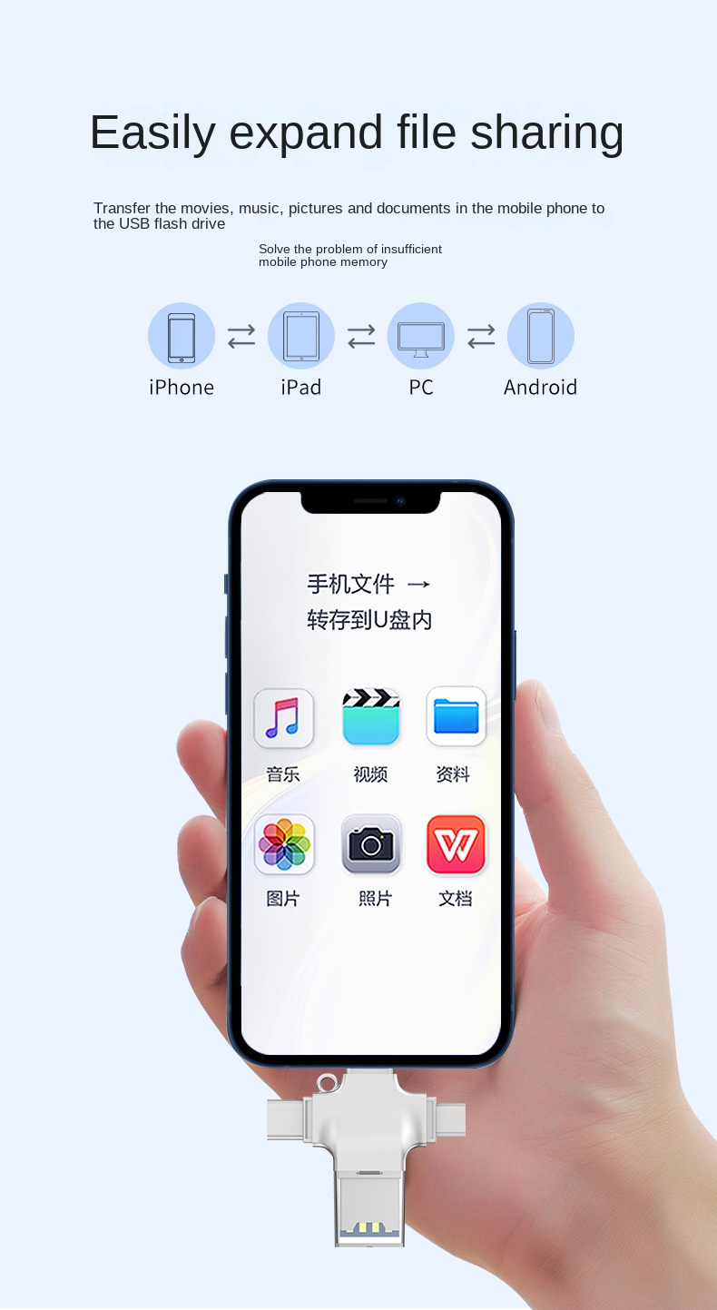 Micro Card Adapter USB 3.0 Micro SD to USB Card Reader OTG USB for Lightning Type Adapter 4 In 1 TF SD Card Reader