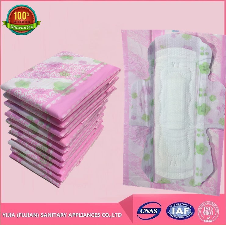 Disposable natural cotton comfort sanitary pad with wings