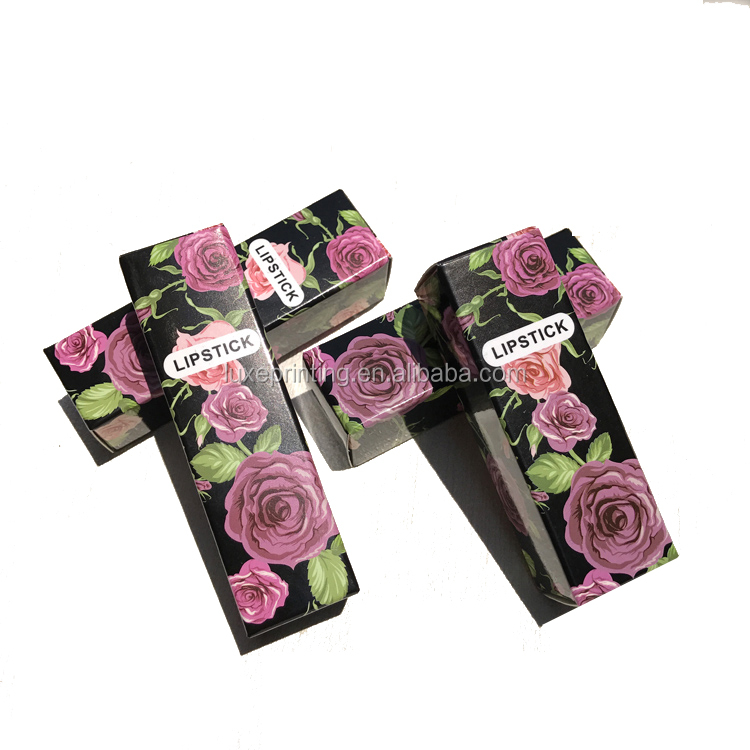 Heart shape cut out window pink matte lipgloss tube packaging paper box