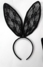 Black rabbit ear headband