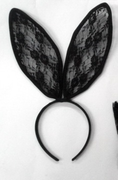 Black rabbit ear headband