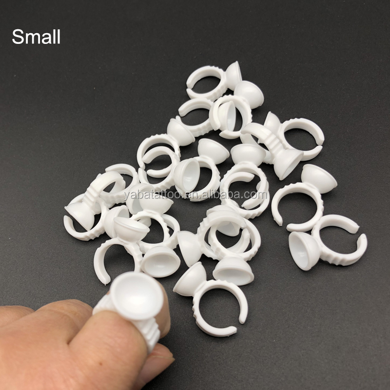 200pcs Plastic Tattoo Ink Ring for Eyebrow Permanent Makeup All Sizes white Tattoo Pigments Ink Holder Rings Container/Cup