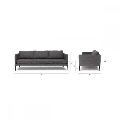 Triplo Meteorite Grey Fabric Sofa