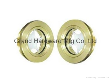 Circular brass oil sight glass