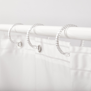 Transparent 12PC Plastic Bathroom Curtain Ring Hooks - Household Cheap Pack