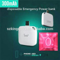 Emergenza Mini Power Bank 300mAh Power Bank monouso