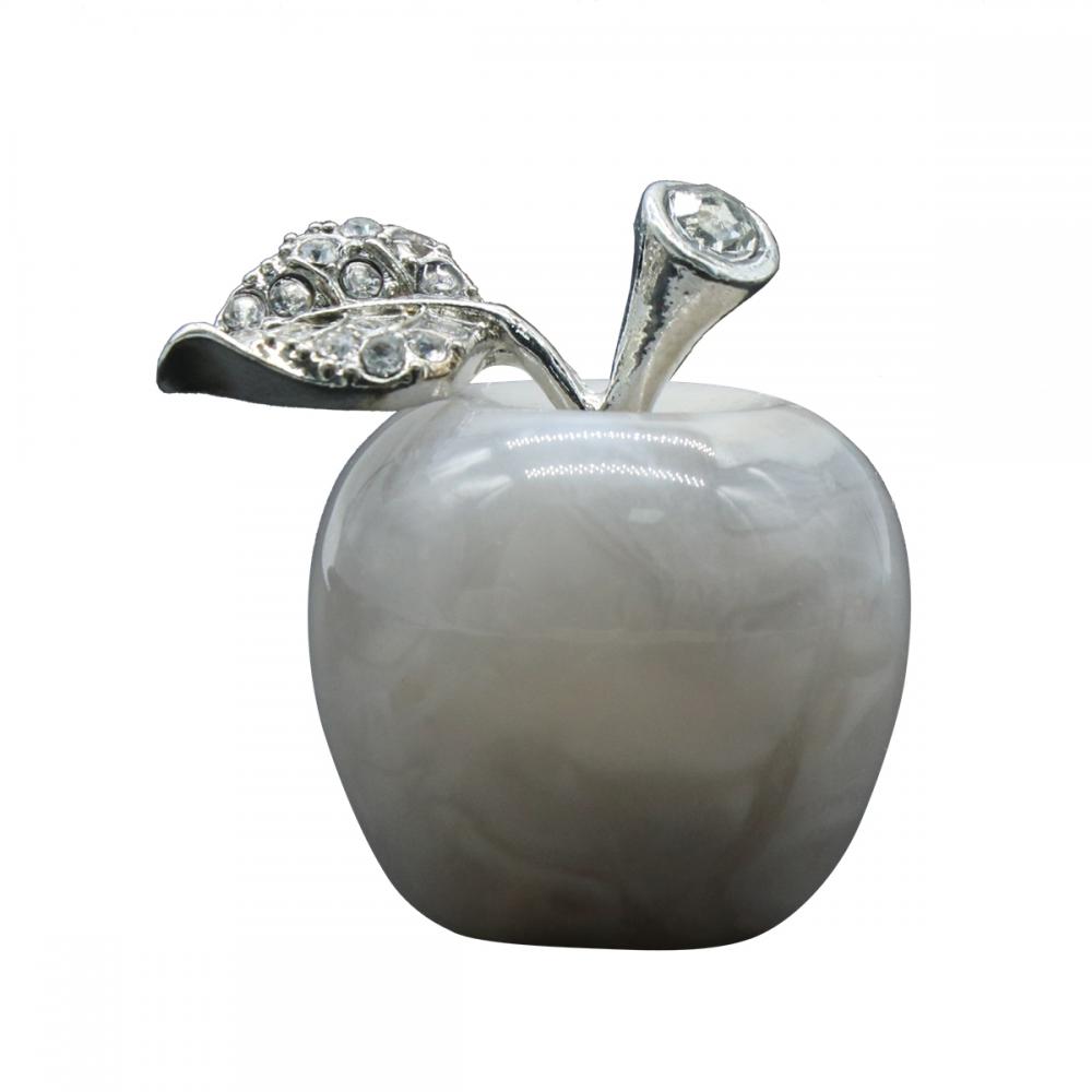 Agata blanca 1.0 pulgada Tallada Gemstone Gemstone Apple Crafts Decoración del hogar Regalos Mamávina