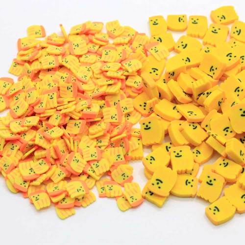 New Arrival Cute Polymer Clay Banana Shape Nail Art Stickers Mini 5mm / 10mm Yellow Slices for Phone Case Decors