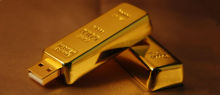 Golden Bar Metal Usb Flash Drives For Company Gifts With A+flash Chip