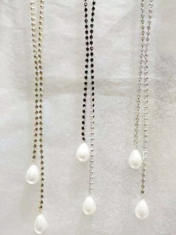 Beaded Necklace, Pearl & Rhinestone Fashion Jewelry Metal Beaded Necklace , Necklace Jewelry 2015 Wholesale PT2120