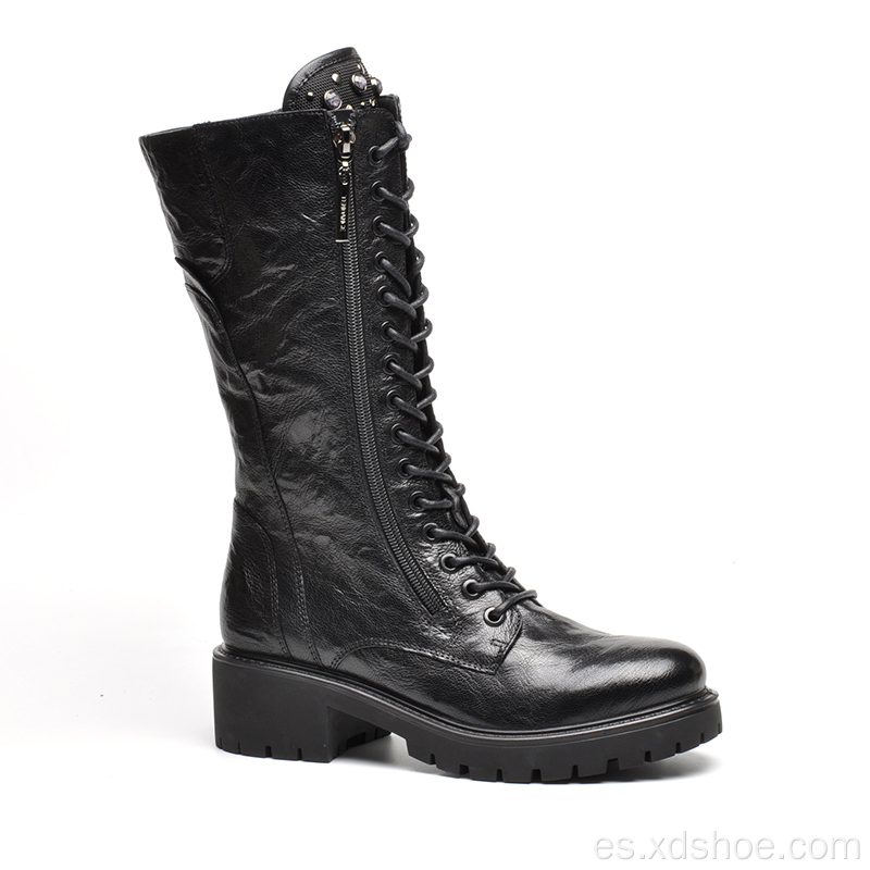 Bota de montar informal de negocios para mujer de cuero wrikle