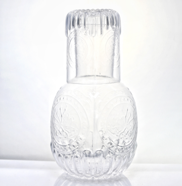 Stocked embossed glass Bedside Water Carafe Set