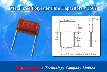 Suntan Metallized Polyester Film Capacitors TS02