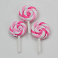 High Quality Beauty 10 Colors Kawaii Spiral Lollipop Candy Polymer Clay Cabochons Flatback For DIY Phone Decoration