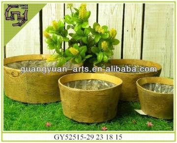 birch bark flower pot wooden planters
