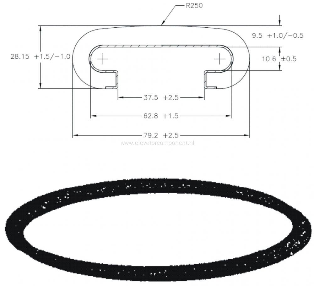 Moving Rubber Handrail for KONE Escalators KM50014773H01