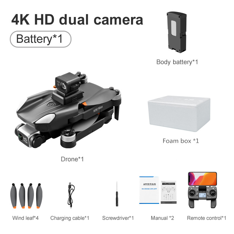 360 Degree Laser Obstacle Avoidance 4K camera drone K90 Max GPS Drone photography drone