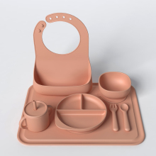 Eco Friendly Food Safe Personalized silicone bowl sets baby dinnerware sets Custom silicone baby feeding set