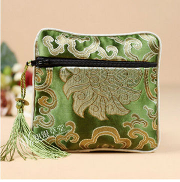 Zipper pouch bags, jewelry silk pouch bags, gift silk pouch bags CH052