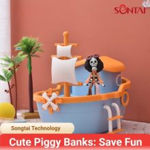 Pirate Ship Shaped Kids Piggy Bank