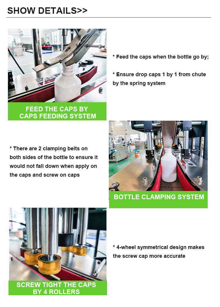 Automate Bottle Screw Thread Cap Capper Plastic Bottle Capping Machine