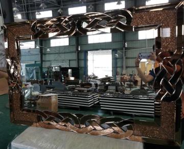 tea color mirror decorated hanging mirror