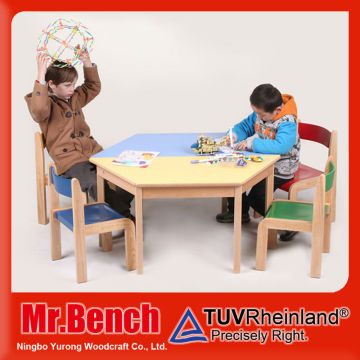 Colorful Children Wooden Table and Chair