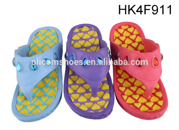 Massage Soft Foam Insole Kid Girls Beach Flip Flop Popular Nude Girl Summer Beach Flip Flops