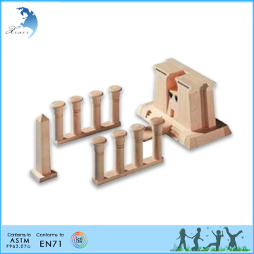 Geography educational toy wooden Building block