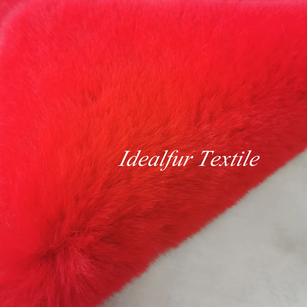 Red Heavy Weight Rabbit Fake Fur Fabric