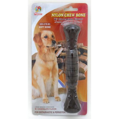 Percell 7.5" Nylon Dog Chew Spiral Bone Chocolate Scent