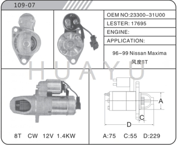 NISSAN MAXIMA STARTER MOTOR 23300-31U00 17695