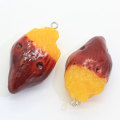 Kawaii Artificial Mini Sweet Potato 3D Food Resin Cabochon For Handmade Craft Decoration Charms Keychain Ornament Accessory