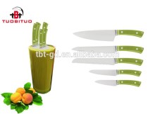 top quality kitchen knife with rivets green ABS handle