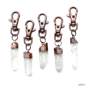 Fashion Raw Crystal Quartz Stone Keychain