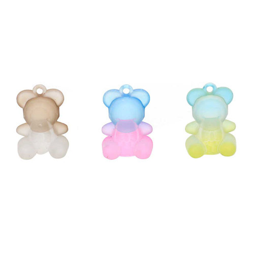 Τα πιο hot Bicolors Bear Shape Flatback Resin Beads Cabochon Charms Pretty Animal Kids Bags Keychain Ornament Diy Art Craft