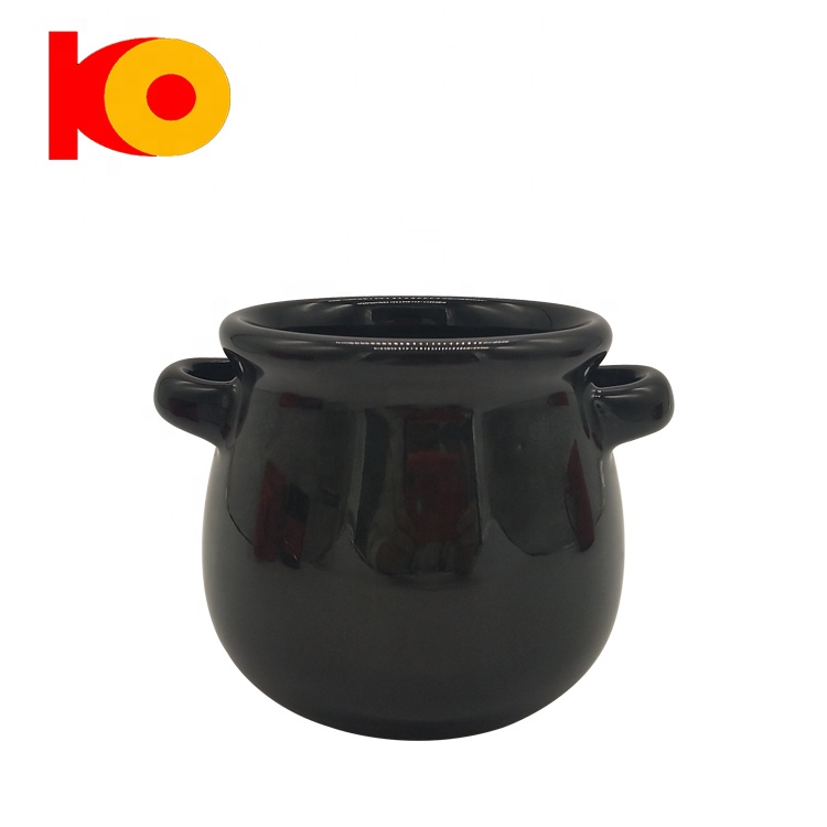 Factory price direct sales of high - temperature black glaze small pot