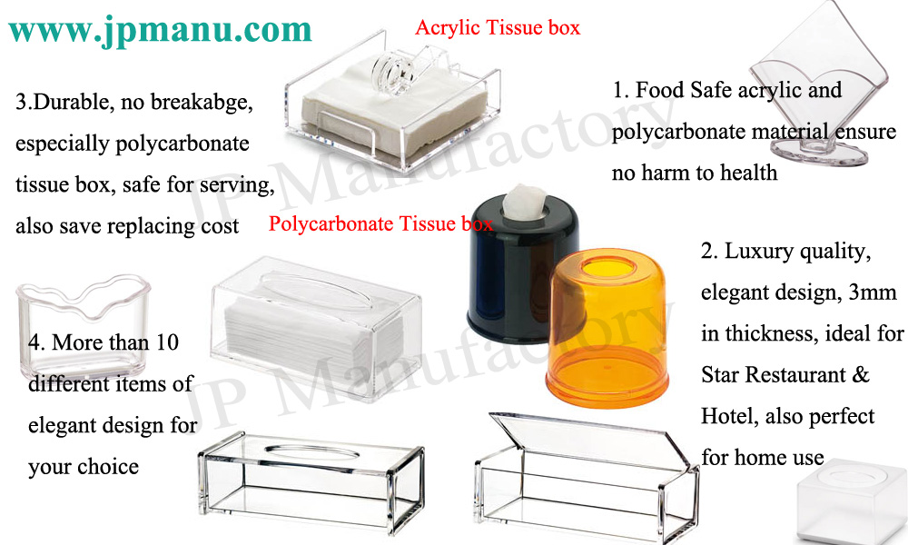 Rectangular Tissue Box Hard Plastic Tissue Box Holder Hotel Unbreakable Clear Napkin Holder