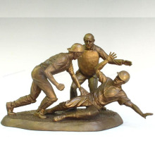 Sport art sculpture life size golden metal brass baseball sport figures for sport park ornament