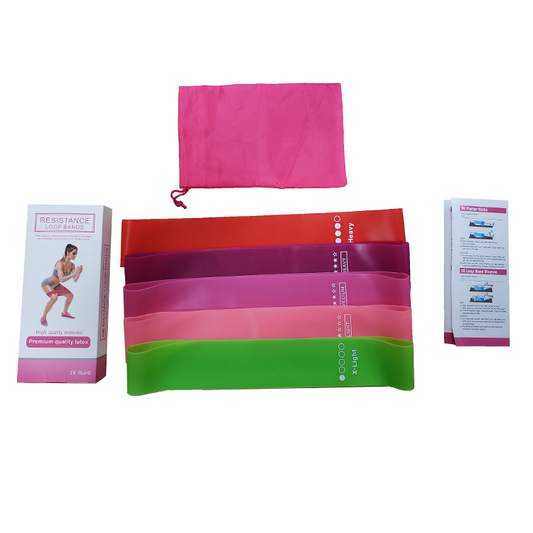 5 Loop Fintness Latex Resistance Bands Set