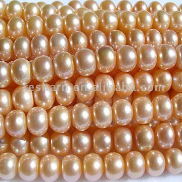 Pink Flat Pearl Strands