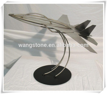 Art work airplane stainless steel sculpture for decor